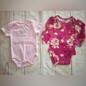 Bodysuits 3-6 Mo Long Sleeve And Short Sleeve Pink
